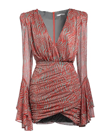 SILENCE LIMITED Sheath dress Rust 75% PES, 25% Metal