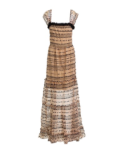 DOUBLE C Long dress Camel 60% Polyamide, 37% Polyester, 3% Elastane