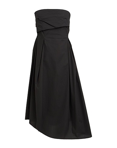 WEILI ZHENG Vestito elegante Nero 100% Cotone