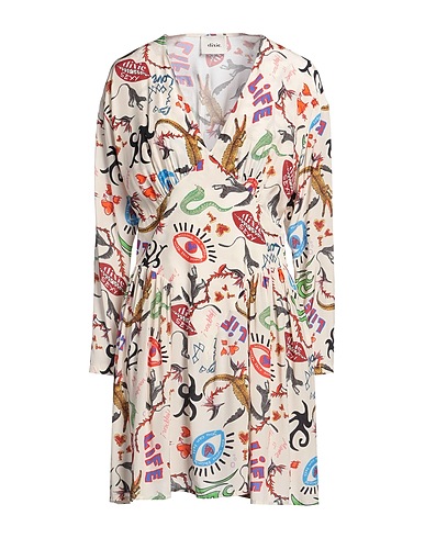 DIXIE Short dress Ivory 100% Viscose
