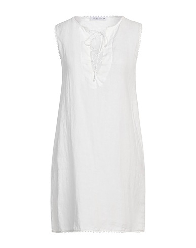 CARACTÈRE Vestito corto Bianco 100% Lino
