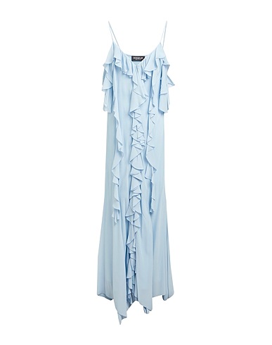 DONDUP Long dress Pastel blue 100% Viscose