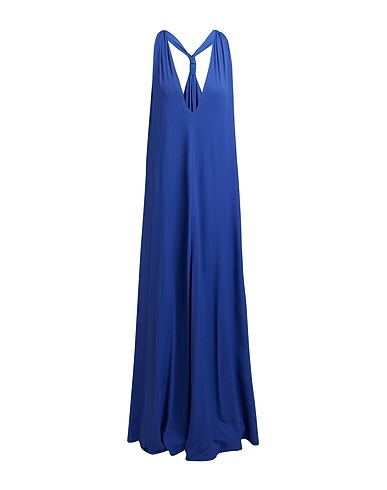 DONDUP Long dress Blue 57% Acetate, 43% Silk