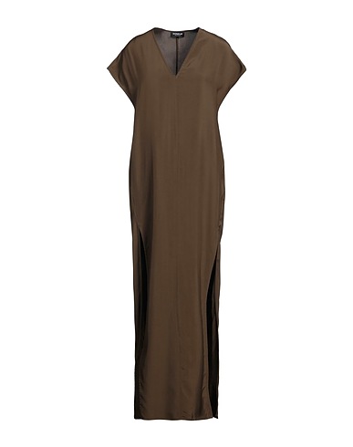 DONDUP Long dress Khaki 100% Viscose