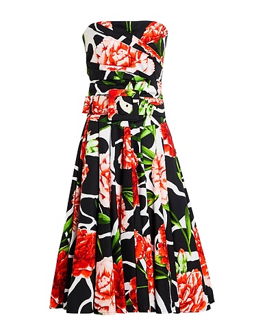 SAMANTHA SUNG Midi dress Black 97% Cotton, 3% Elastane