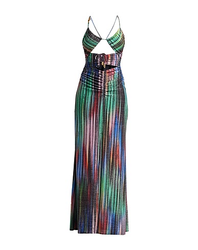JUST CAVALLI Long dress Green 61% Polyester, 18% Metallic Polyester, 16% Polyamide, 5% Elastane