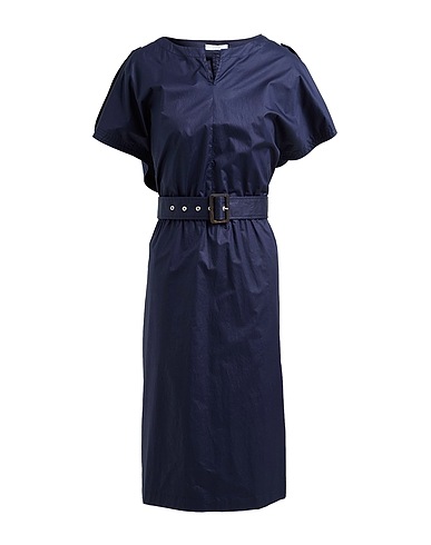 PESERICO Midi dress EASY Navy blue 97% Cotton, 3% Elastane