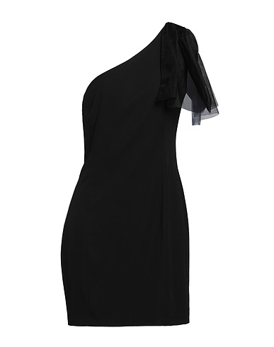 DRAMÉE One-shoulder dress NERO 95% Polyester, 5% Elastane