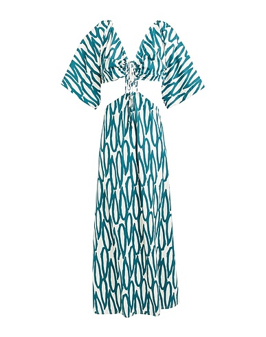 LIVIANA CONTI Midi dress Dark green 68% Cotton, 28% Polyamide, 4% Elastane