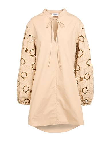 DONDUP Короткое платье BEIGE 100% Хлопок