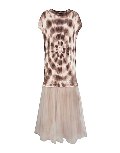 FABIANA FILIPPI Midi dress Taupe 61% Cotton, 38% Linen, 1% Polyester, Polyamide