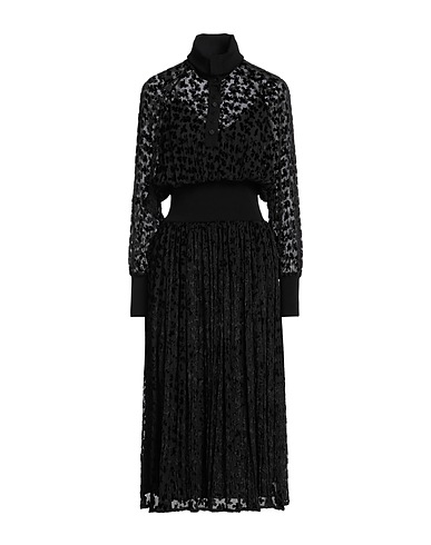 TORY BURCH ひざ丈ワンピース ブラック レーヨン 65% / シルク 35%
