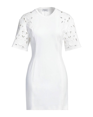 DONDUP Sheath dress White 56% Viscose, 36% Polyamide, 8% Elastane