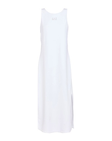 EA7 Vestito midi Bianco 47% Poliestere, 45% Modal, 8% Elastan