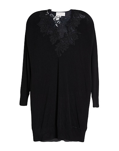ERMANNO FIRENZE Short dress Black 67% Viscose, 18% Polyamide, 15% Cotton