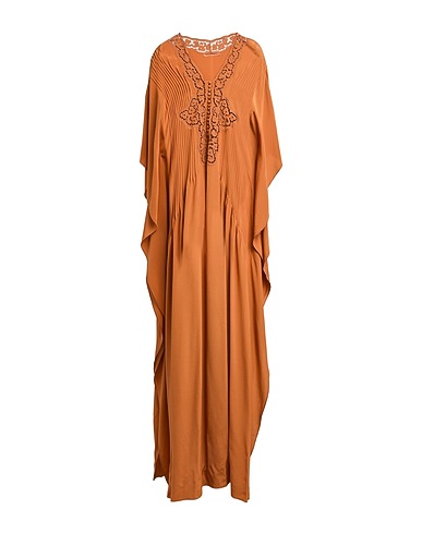 ERMANNO SCERVINO Long dress Brown 100% Silk, Polyester