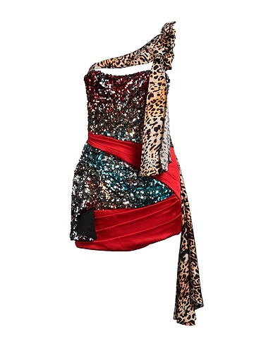 HALPERN Vestito corto Rosso 50% Poliestere, 20% Acetato, 20% Viscosa, 10% Seta