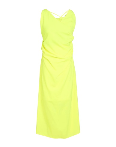 SOLOTRE Long dress Yellow 94% Polyester, 6% Elastane