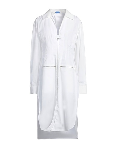 MUGLER Midi dress White 100% Cotton