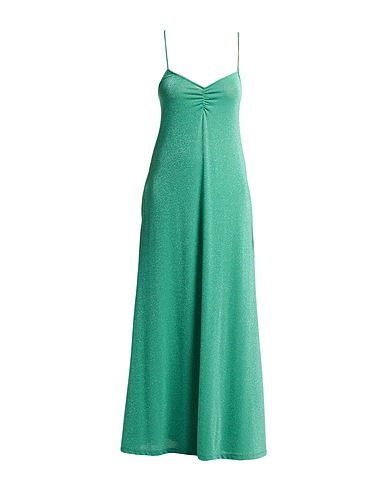 MOMONÍ Long dress Green 45% Polyester, 20% Viscose, 15% Polyamide, 15% Metallic Polyester, 5% Elastane