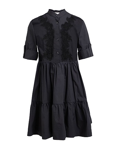 ERMANNO FIRENZE Shirt dress Black 100% Cotton, Polyamide, Polyester, Viscose