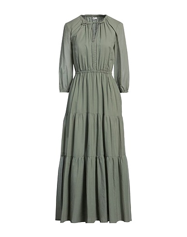 PESERICO Long dress Sage green 100% Cotton