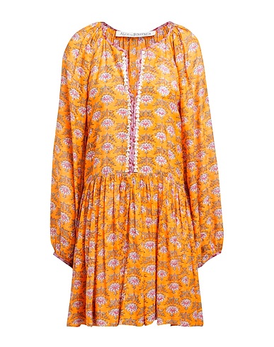ALIX OF BOHEMIA Short dress Orange 75% Cotton, 25% Silk