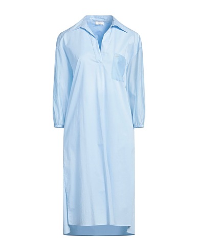 PESERICO Vestito chemisier Celeste 97% Cotone, 3% Elastan, Seta