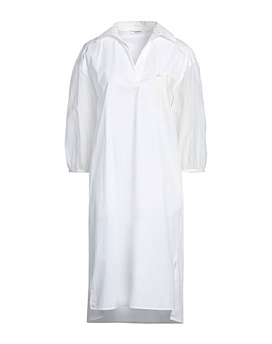 PESERICO Midi dress Cream 97% Cotton, 3% Elastane, Silk
