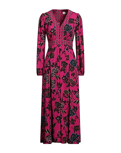 DIANE VON FURSTENBERG プリーツドレス マゼンタ ポリエステル 100%