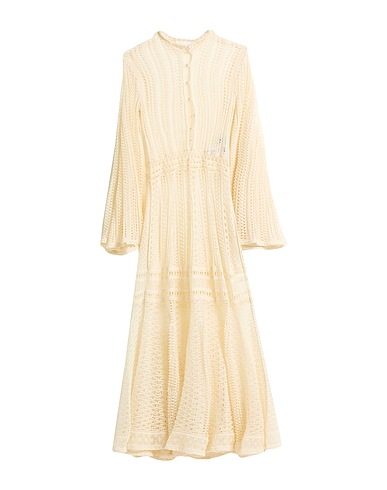 CHLOÉ Long dress Ivory 71% Linen, 19% Cashmere, 10% Silk