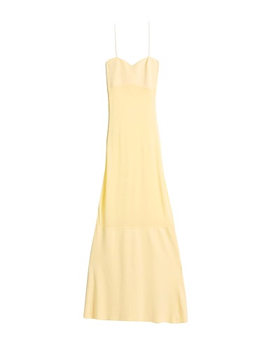 JACQUEMUS Long dress Pastel yellow 69% Viscose, 29% Polyamide, 2% Elastane