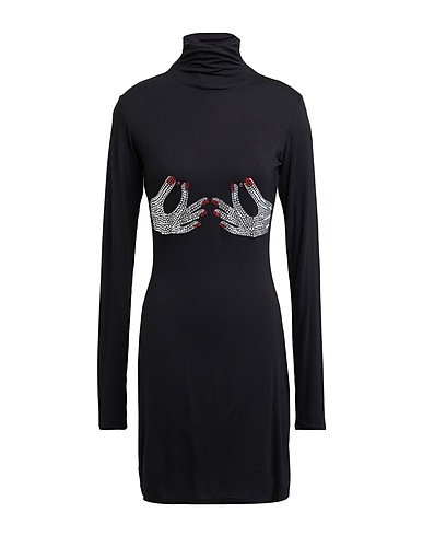 VIVETTA Short dress Black 94% Viscose, 6% Elastane