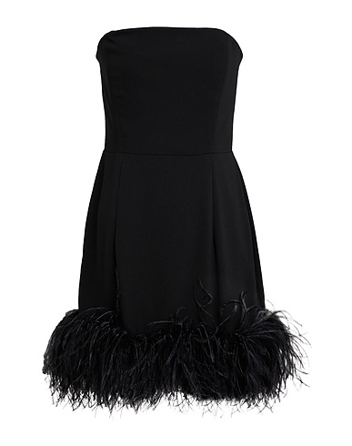 16ARLINGTON Sheath dress Black 100% Polyester, Ostrich feathers