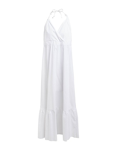 FRIVOLITÉ Vestito lungo Bianco 97% Cotone, 3% Elastan