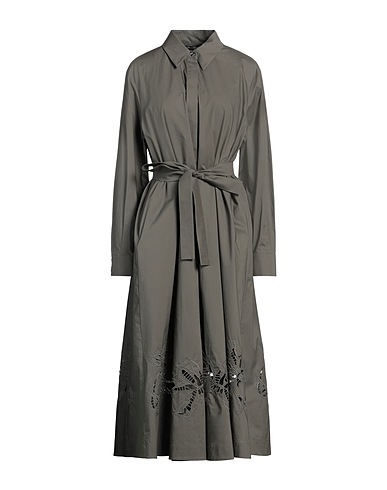 MARINA RINALDI Midi dress Lead 100% Cotton, Polyester