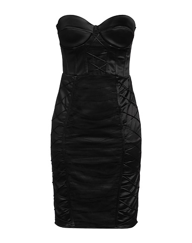ELISABETTA FRANCHI Elegant dress Black 49% Acetate, 44% Polyamide, 7% Elastane