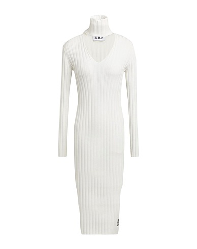 ICE PLAY Midi dress Ivory 52% Viscose, 38% Polyester, 10% Wool