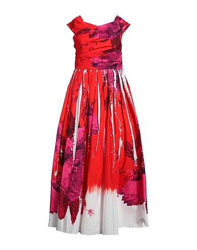ERDEM Long dress Red 100% Cotton, Polyester