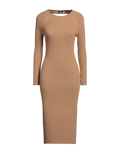 ELISABETTA FRANCHI Midi dress Camel 70% Viscose, 30% Polyester