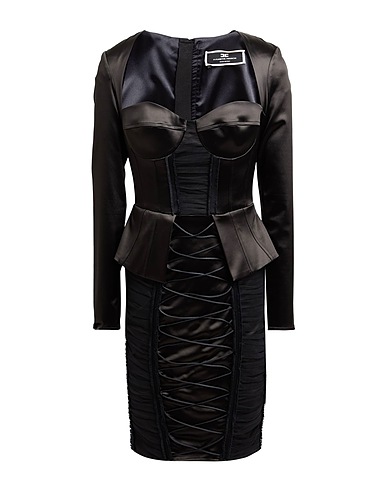 ELISABETTA FRANCHI Sheath dress Black 49% Acetate, 44% Polyamide, 7% Elastane