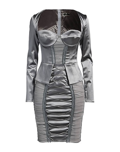 ELISABETTA FRANCHI Kurzes Kleid Grau 49% Acetat, 44% Polyamid, 7% Elastan
