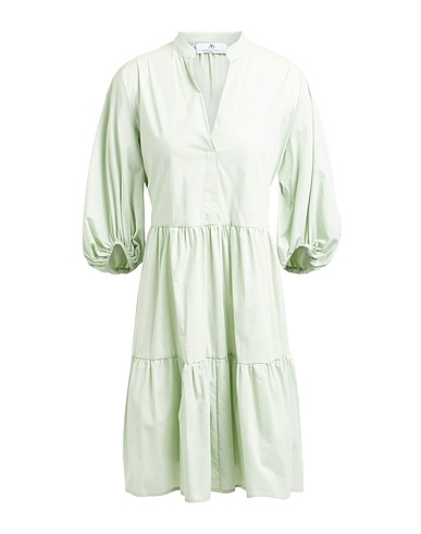 ANNA SERAVALLI Vestito corto Verde chiaro 78% Cotone, 19% Poliammide, 3% Elastan