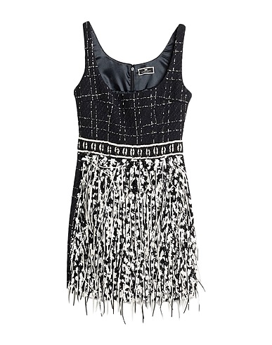 ELISABETTA FRANCHI Vestito corto Nero 43% Poliestere, 41% Cotone, 13% Acrilico, 3% Altre Fibre, Seta