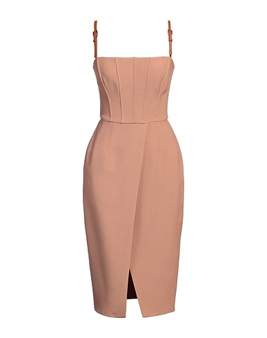 ELISABETTA FRANCHI Midi dress Camel 69% Wool, 22% Viscose, 9% Silk, Synthetic fibers