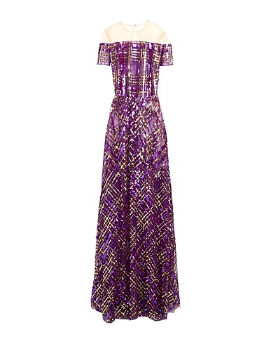 ELISABETTA FRANCHI Long dress RED CARPET Purple 100% Polyamide, Plastic