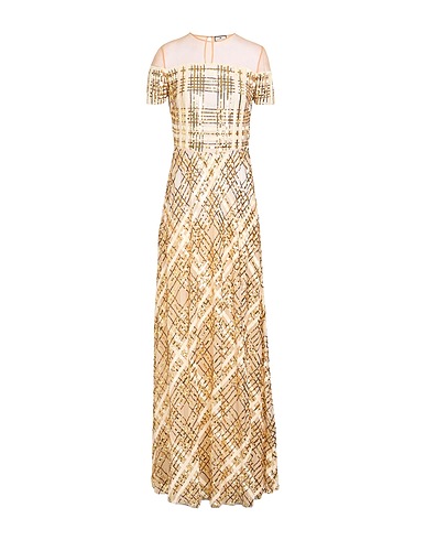 ELISABETTA FRANCHI Vestito lungo RED CARPET Panna 100% Poliammide, Plastica