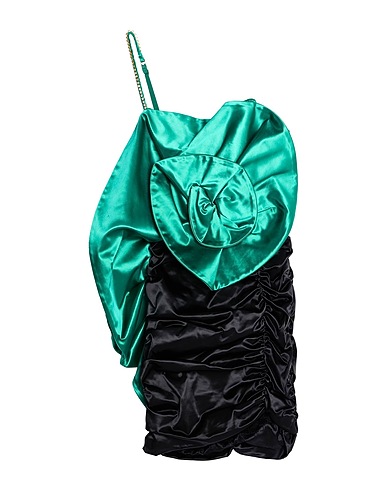 ELISABETTA FRANCHI One-shoulder dress Emerald green 94% Polyamide, 6% Elastane