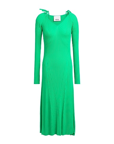 ERIKA CAVALLINI Midi dress Green 65% Vinylal, 35% Polyamide