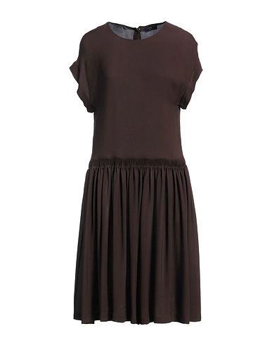 EMPORIO ARMANI Midi dress ICON Dark brown 100% Silk